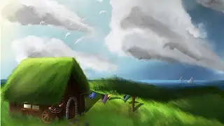 Procreate  Speedpaint | Seaside Cabin | Landscape Painting