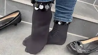 Calzedonia Fashion  / foldable Ballet Flats / After Party shoes TRY ON / Leggings/Pantyhose