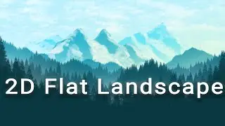 2D Flat Landscape Drawing - Photoshop tutorials
