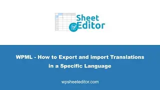 WPML - How to Export and Import Translations from Excel or Google Sheets