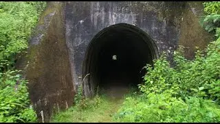 Abandoned train tunnel at Kawatiri - by drone