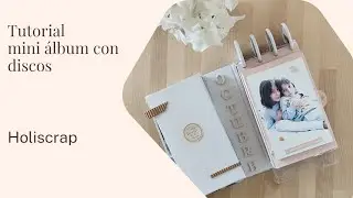 Mini álbum con encuadernación disco y cajita con  libreta