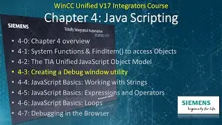 WinCC Unified v17 # 12:  build this JavaScript Debug Window Utility! 🐞 