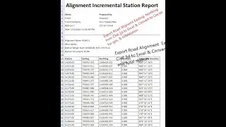 Road Alignment Station & Coordinate Export from Civil 3d To Excel Bangla