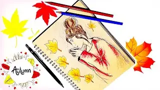 YAĞMURLU GÜNDE KAHVE VE KIZ ÇİZİMİ ☕ ESKİZ DEFTERİM Sonbahar 🍂