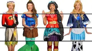 CLOTHING SWITCH UP DISNEY PRINCESS CHALLENGE with Rapunzel, Belle, Jasmine and Sleeping Beauty.
