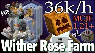 毎時3万6千個のウィザーローズファームを作りました [1.21+] 36k Self Sustainable Snow Golem Wither Rose Farm #マイクラ #Minecraft