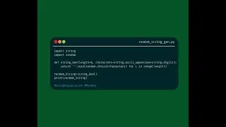 Python String - Random string generator