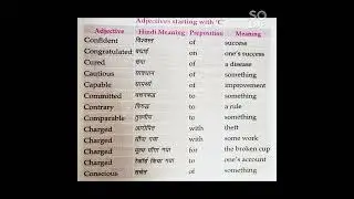 MASTER KEY OF PREPOSITIONS (Adjective Starting with 'C')LUCENT