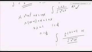 INTEGRATION OF FUNCTION WHICH IS LINEAR FUNCTIONS DIVIDED BY SQUARE ROOT OF QUADRATIC
