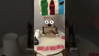 Cardboard Robot Meet MINI Bot! Robot Card Trick! #shorts