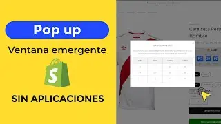 Ventana emergente "pop-up" para Shopify sin usar aplicaciones.