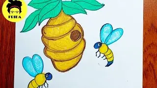 How To Draw Honey Bee Step By Step For Beginner | Easy Drawing Ideas | Bee Art | Drawing Tutorial