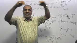 VIDEO -152: TOPIC 9: EXAMPLES OF SOLVING FIRST ORDER VARIABLES SEPARABLE DIFFERENTIAL EQUATION SET 1