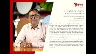 IRMAn Talks by Dr. Venkatram Vasantavada, PRM 11: Building Enduring Enterprises