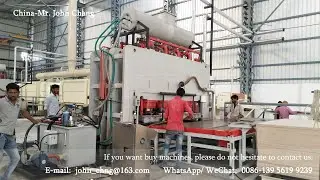 Short cycle hot press line: 1600T particle board melamine laminated short cycle hot press
