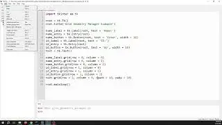 Grid Geometry Manager Example
