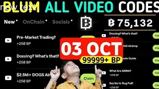 BLUM All Verify Codes | Blum YouTube Video Codes All | Blum verify code today