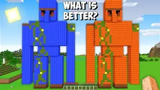 Which GIANT GOLEM is BETTER in Minecraft? I found BIGGEST LAVA vs WATER GOLEM!