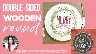How to Paint Wooden Round Sign - Double Sided Round with Adhesive Vinyl Stencil Design