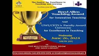 UWI/CETL Faculty Award Ceremony for Excellence in University Teaching