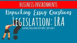 ESSAY TUTORIAL ON LEGISLATION (LRA)
