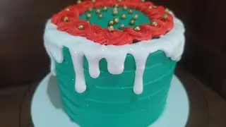 BOLO NATALINO COM EFEITO NEVE