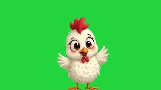 Cute Talking Chicken | Cartoon | Free Green Screen | VFX LIBRARY