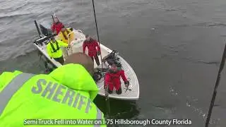 Breaking News   Hurricane Debby Semi Truck crash  I 75 Hillsborough  County  Florida Recovery