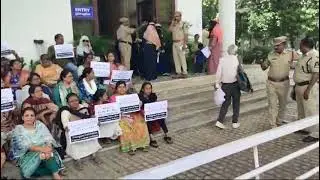 University Contract Teachers demanding for Regularization at Praja Bhavan Hyd