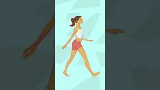 Happy girl walk cycle animation (Hand drawn) 