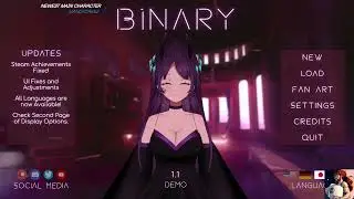B1NARY Demo Playthrough: Male Route.  Part 1/2  #Unity #VisualNovel #Vtuber
