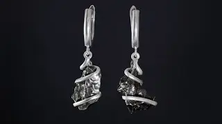 Серьги с железным метеоритом Сихотэ Алинь
