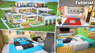 Minecraft: Modern House #46 Interior Tutorial - How to Build - 💡Material List in Description!