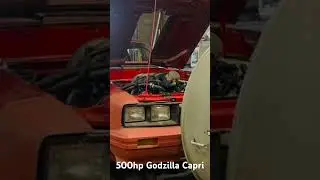 Godzilla swapped Mercury Capri puts down 500hp with the stock intake #ford #godzillaswap #holleyefi