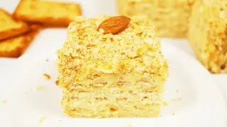Торт Наполеон без выпечки. Вкуснейший торт из печенья с заварным кремом | Сake Napoleon