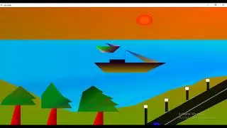 Sea View OpenGL Project | Simple Demo Animation | C++ Computer Graphics Program for moving Ship