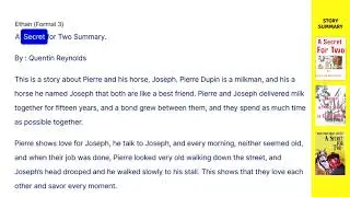 A Secret For Two (Story Summary)