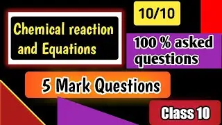 science chemical reactions and equations important questions for class 10 exam || class 10 science