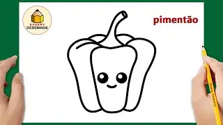 Como desenhar um pimentão fácil | Aprender a desenhar | Desenhos felizes
