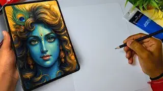 Draw With Me, krishna ji drawing, shree krishna drawing tutorial 😍