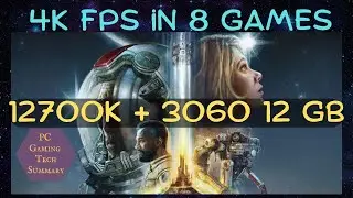 Starfield FPS at 4K with 12700K at 4.6 GHz and RTX 3060 12 GB running at 80% power and 7 other games