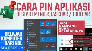 Cara pin aplikasi di start menu dan taskbar | Belajar Komputer Dari NOL
