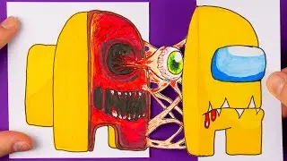 TUTORIAL AMONG US Transformations DIY. COOL DRAWING AMONG US CRAFTS TO PLAY AT HOME
