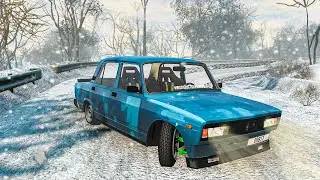 ILLEGAL WINTER DRIFT IN A ZHIGULI IN JAPAN ENDED IN AN ACCIDENT...! (BEAM NG DRIVE)