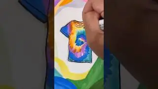 DRAWING TIE DYE!! 🔥👀 #art #artshorts #shorts