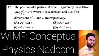 The position of a particle at time t is given by the relation x(t) = (v0/α)(1-c^-αt) , where v0 is a