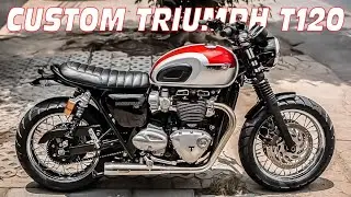 Custom Triumph T120 Brat Style Motorcycle #exhaustsound #modified #bike #motorcycle #triumph