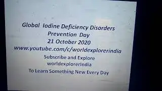 Global Iodine Deficiency Disorders prevention day