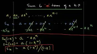 Sum of "n" terms of G.P.(Proof) || with Example || Sequence and Series || Class 11